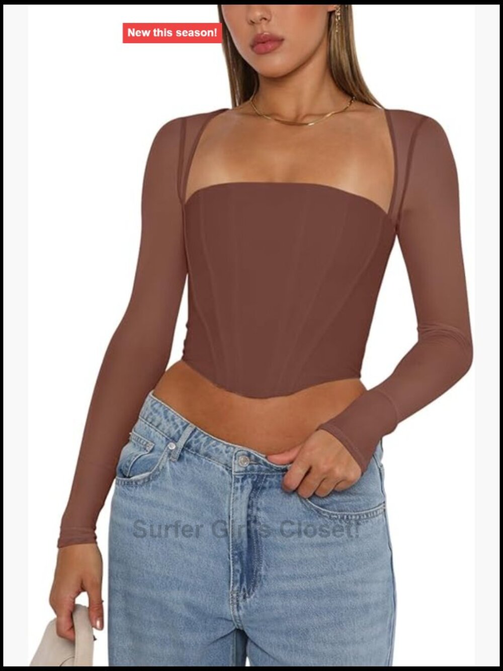Mesh Long Sleeve Boned Corset Bustier Top Y2k Going Out